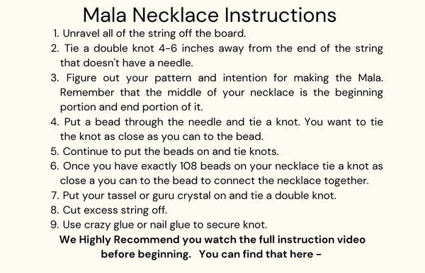 Mala Bead Necklace Kits - The "Open Mind" Mala