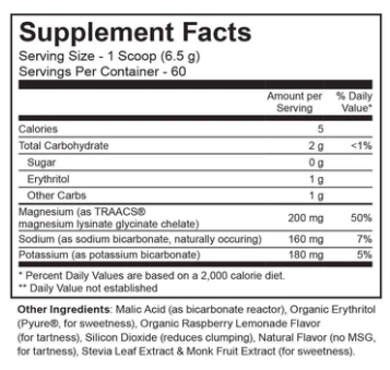 Jigsaw Health MagSoothe Tart Raspberry Lemonade Flavor - 330 Grams